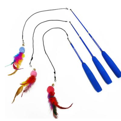 China Replaceable Feathers Viable Moggy Toy Funny Cat Stick for sale