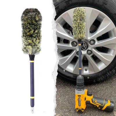 China Car Wheel Motorcycle Wash Brush BrushDepot Hydraulic Action Auto Rotating Car Wheel Cleaning Brush for sale