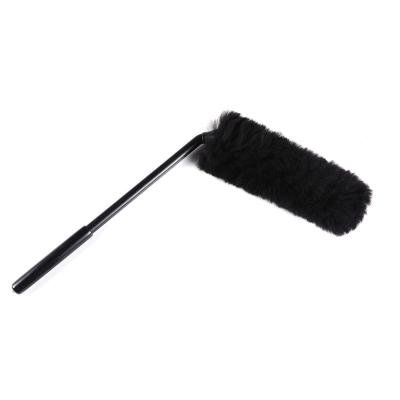 China Natural material anti-static car cleaning 100% wool wheel brush, universal use for tire, rim, vehicle, car wash tire brush for sale