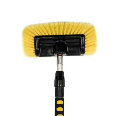 China Ultra Soft Wash Brush Head Telescopic Water Flow Through Soft PVC Bristles With Long Handle Wheel Brush Aluminum Leaf Rake Car Wash Telescopes for sale