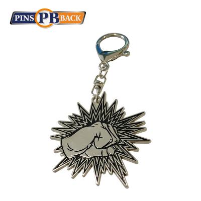 China Wholesale Custom Natural Style Metal Instruments Die Cast Iron Metallic Zinc Alloy Flag Key Chain for sale