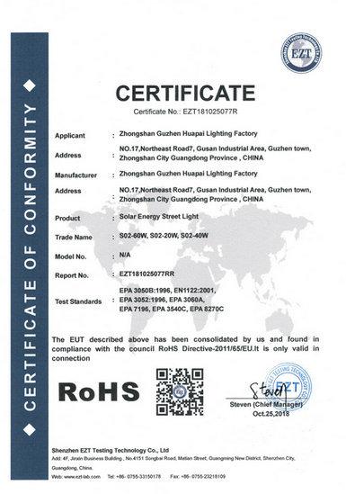 RoHS - Zhongshan Huapai Lighting Factory