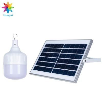 China 50W 100W Portable Lamp Camping Rechargeable Solar Led Emergency Light Bulb Solar Light Bulb for sale