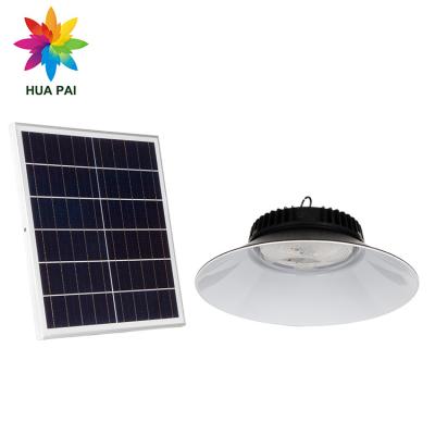 China HUAPAI Warehouse Die Cast Aluminum Ip65 Waterproof Smart Remote Control 100 LED 200W Solar High Bay Light for sale