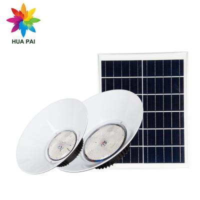 China HUAPAI Warehouse Round Ip65 Yard Remote Control Waterproof 100 Outdoor Lamp 200 Watt Solar Led High Bay Light for sale