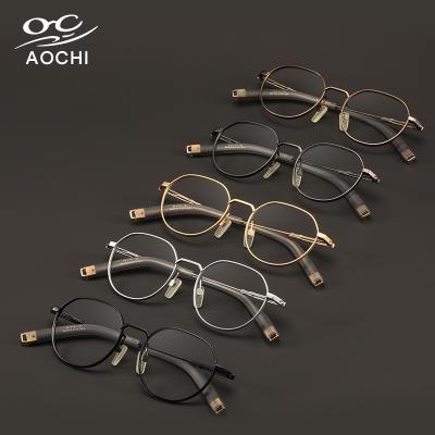 China High Quality Japanese Pure Handmade Titanium Glass Retro Computer Glass Men Women Eyewear Designer Glasses Optical Frames for sale