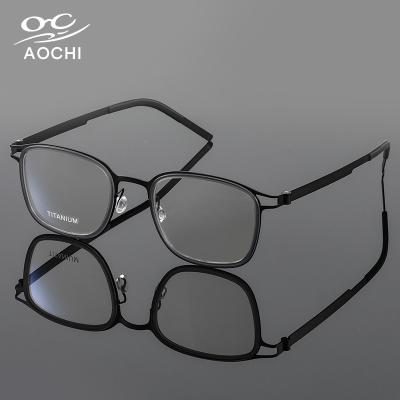 China Reading Game Working Flexible Ultralight Square Titanium German Glasses Men's Computer Glass Optical Frames Male Glasses for sale