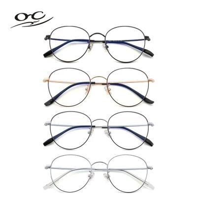 China For Optical Glasses Brand Custom Eyewear Titanium Alloy Eyeglasses Frames Optical Lightweight Flexible Oval Eyewear Frame for sale