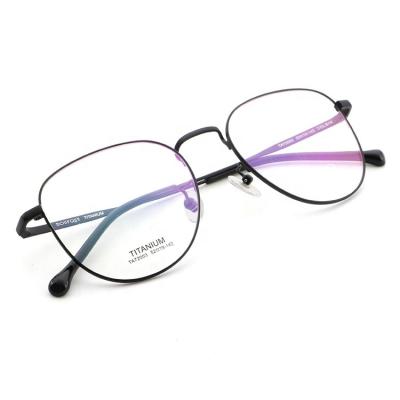 China Hot Selling Light Weight Titanium Optical Glass Frames Comfortable Round Glass Eye Retro Optical Frame for sale