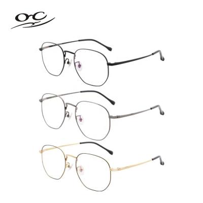 China New Arrival Optical Glass Designs Eyeglass Frame High Quality Irregular Titanium Alloy Metal Retro Optical Frames for sale