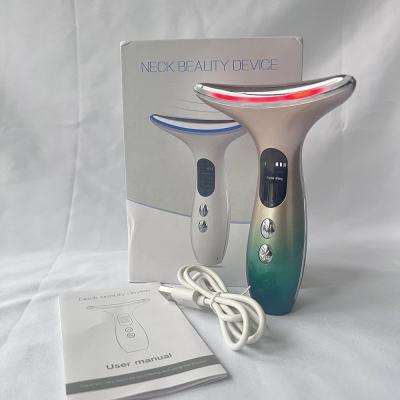 China ABS Stainless Steel Face and Neck Lift Massager LED Photon Therapy Skin Tightening Machine for sale