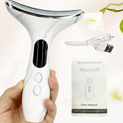 China Anti-Aging and Wrinkle Removal Electric Neck Massager LED Facial Massage for Face Neck for sale