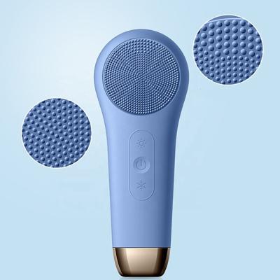 China Ultrasonic Vibration Facial Cleansing Brush with Hot/Cold Mode and Soothing Vibration for sale