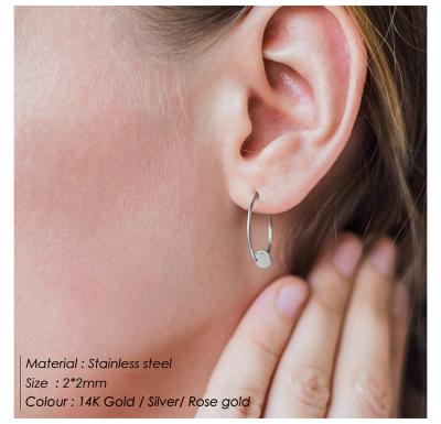 China CLASSIC Fashion Gold Plated Hoop Earrings Stainless Steel Fashion Ladies 2022 20mm Rose Gold Hypoallergenic Earrings for sale