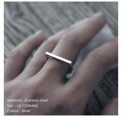 China New Style Simple Polished D-Shaped Ring Stainless Steel Ladies No. Wholesale CLASSIC American Silver Tone Jewelry 7 Ring Jewelry for sale