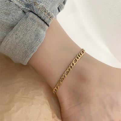 China 2022 New Fashion Women's Foot Accessories Figaro Women's Beach Anklet 316L Stainless Steel Anklet CLASSIC Figaro Chain for sale