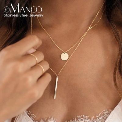 China CLASSIC Stainless Steel Necklace Collares Minimalist 316L Layered Necklace For Women Necklace Sets For Women for sale