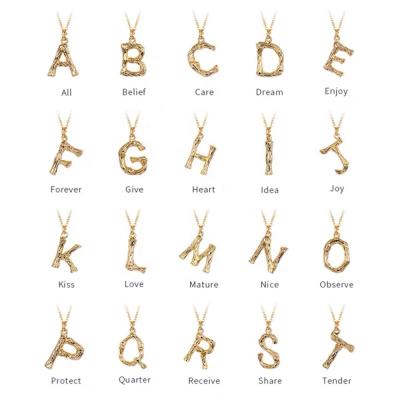 China Wholesale eMancosimple stainless steel necklacegon CLASSIC 14k gold plated ladies 26 letters necklace stainless steel for sale