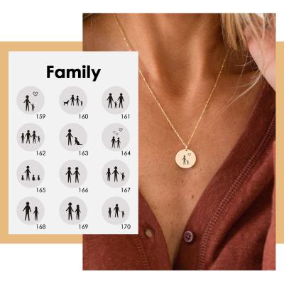 China Latest CLASSIC Personalized Engraved Family Member Series Necklace Stainless Steel Pendant Necklace for sale