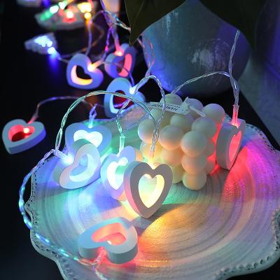 China Wooden Led Light String 16L Star Decoration LED Light String 8.5cm For Wedding And Bedroom for sale