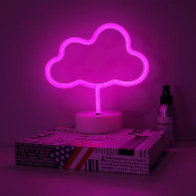 China Cloud Neon Sign Pink Cloud Neon Sign With Stand Shaped Neon Signs Night Table Lamp Battery Operated Or USB For Baby Room Wedding Decoration for sale