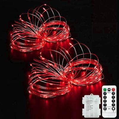 China 33Ft Copper Wire Light 100L Christmas String Lights Battery Remote Timer And Controller 8 Modes For Dancing Functions Restaurants for sale