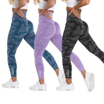 China Breathable Dood Selling High Quality High Quality Gym Women's Seamless Camouflage Yoga Squat Pants High Waisted Workout Proof Gaiters for sale