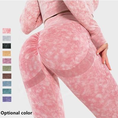 China Ropa Deportiva Compression Gaiters Women Warm Breathable Gym Tights Acid Washed Crac! crack! butt yoga gaiters for sale