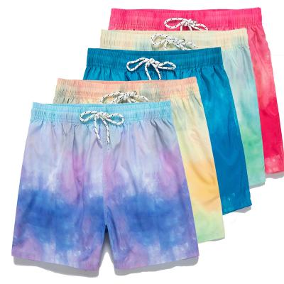 China Anti-Wrinkle 2022 Summer New Style High Quality Custom Drawstring Gradient Loose Sports Vacation Beach Casual Shorts for sale