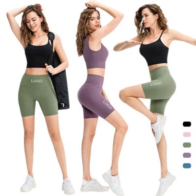 China Amazon Hot Selling Breathable Yoga News Seamless Shorts Push Up Biker Fitness Sports Shorts Women Solid Quick Dry Legging for sale