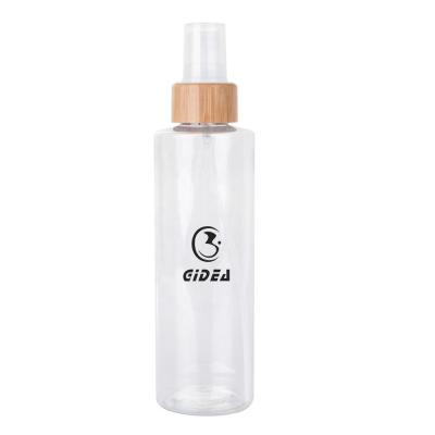 China 100ml 250ml cosmetic plastic spray pump bottle with bamboo sprayer PET bottle with bamboo sprayer cosmetic spray pump bottle for sale