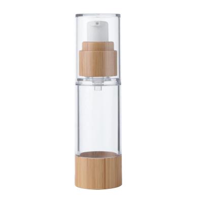 China 50ml 80ml 100ml 120ml Cosmetic Bamboo Cosmetic Airless Pump Bottle for sale