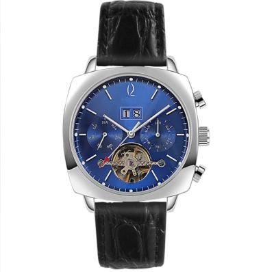 China Day/Date 3 Fancy Atmosphere Water Resistant Cow Band Wrist Watch Tourbillon Luxury Leather Watches for sale