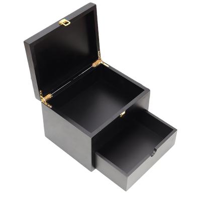 China Factory Direct Sales Wooden Materials Two-Layer Beech Wood Storage Box Recycled Wooden Box Shoeshine Custom Storage Storage Box for sale