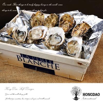 China Custom Recycled Materials HONGDAO Size And Logo Wooden Oyster Packing Box With Wholesale Price Packing Boxes for sale