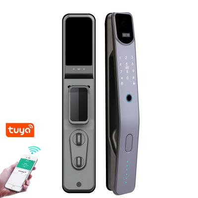 China tuya full automatic smart wifi aluminum alloy material lock mobile app fingerprint password swiping smart door lock for sale