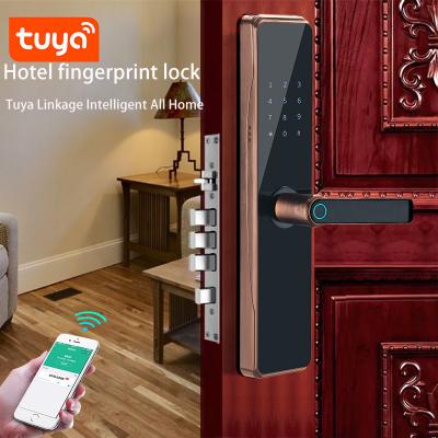 China High quality big swipe high quality mobile card password hotel app wifi tuya aluminum alloy material wholesale price smart door lock for sale