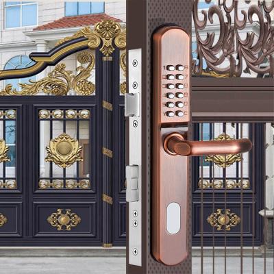 China Outdoor Waterproof Door Wholesale Price Iron Doors No Power Supply Battery Keys Buttons Passwords Pure Mechanical Digital Door Lock for sale