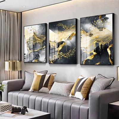 China Luxury Gold Abstract Canvas Art Painting Home Decor Wall Art Abstract Marble Scenery Picture Poster and Print for sale