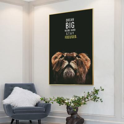 China Modern Wild Quote Art Canvas Painting Wall Posters Letter Motivational Lions And Inspirational Print Animals Art Picture for sale