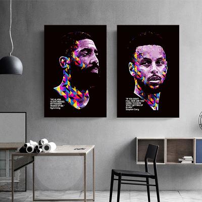 China Modern Black Graffiti Basketball New Star Superstar Fans Canvas Painting Poster And Wall Art Pictures For Home Print Decor for sale