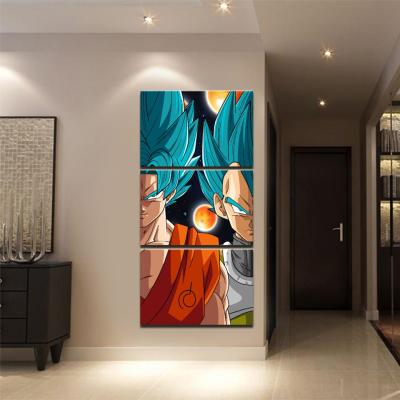 China Modular Art Wall Frame Canvas Pictures Painting Poster Home Decor Modern 3 Panel Modern Dragon Ball Living Room HD Print Animation for sale