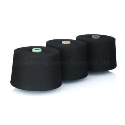 China Anti-Bacteria China supplier polyester knitting ring spinning black yarn for sale