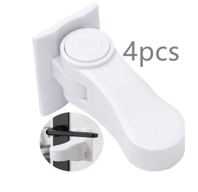 China 4 Pack Kids Child Safety Modern Adhesive Door Handle Lever Locks for sale