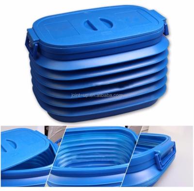 China 60L ABS Collapsible Waste Water Rack Container Bucket Barrel Organizer For Car Auto Vehicle Outdoor Storage for sale