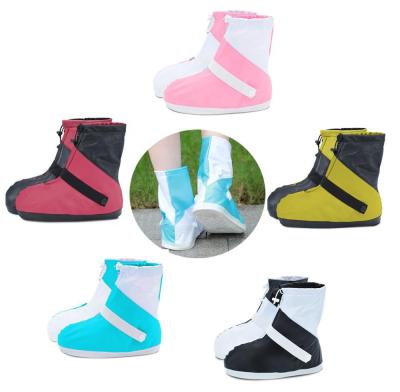 China PVC Fashion Multicolor Women Men Anti-skid Waterproof Reusable Snow Rain Boots Shoes Overshoe Protector Cover for sale