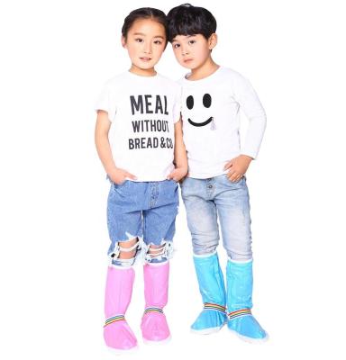 China PVC Cute Children Kids Snow Rain Shoe Covers Boots Shoes Protector Non-slip Waterproof Reusable Cover for sale