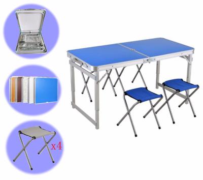 China Tool Free Height Adjustable Portable Outdoor Camping Aluminum Alloy Table Table Chair Foldable Set for sale