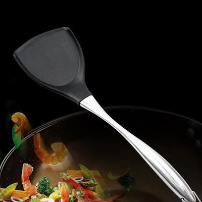 China Viable Hot Selling Food Grade Kitchen Equipment Stainless Steel Silicone Non-stick Cooking Shovel for sale