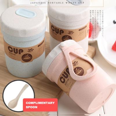 China Creative Portable Hot Selling Wheat Straw Breakfast Oatmeal Soup Mug Viable Suitable For Microwave for sale